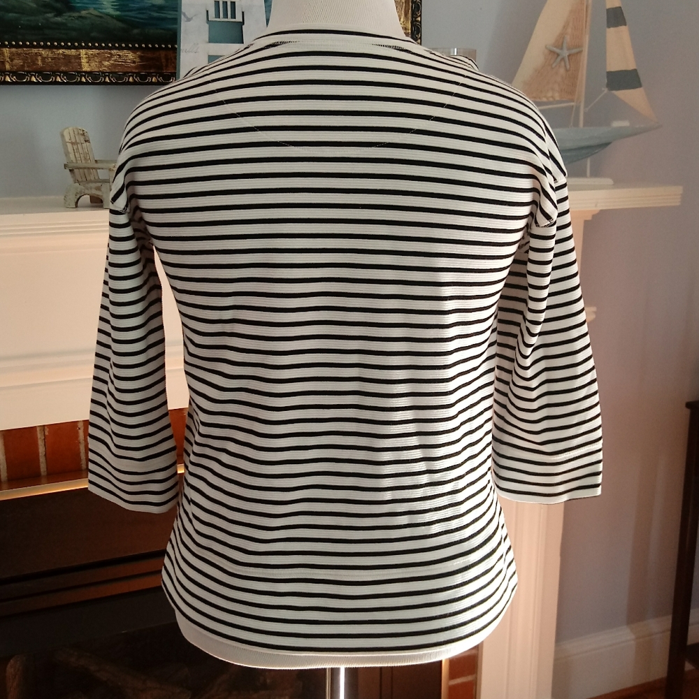 LOFT Lou & Grey Striped Ottoman Popover Knit Top, Oversized Fit - Picture 9 of 12